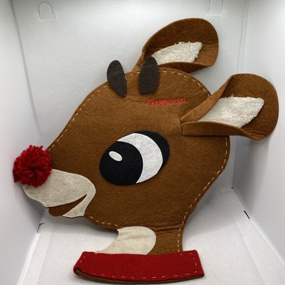 Pottery Barn Kids Rudolph the Red Nosed Reindeer Chair Backer Felt Greyson - Picture 11 of 12